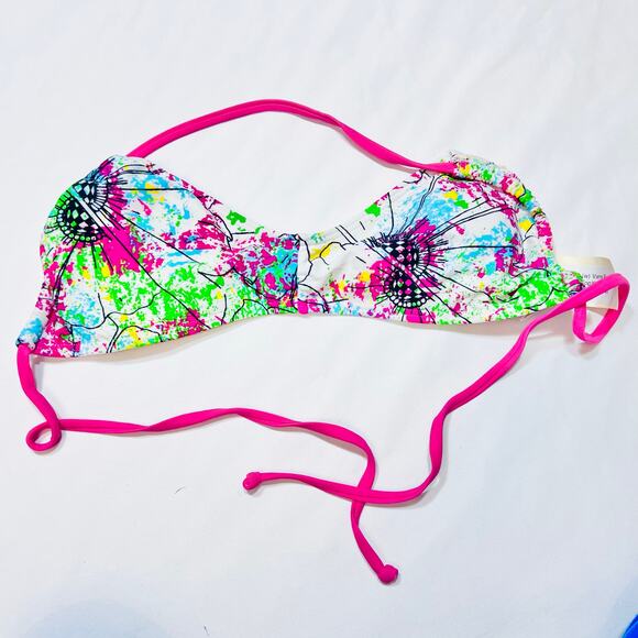 Vans Bikini Set Ruched Hipster Kaleidoscope Floral Print Medium Swimwear New - Picture 2 of 6